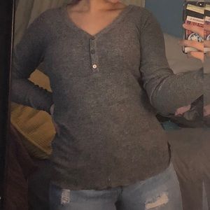Gray long sleeve blouse